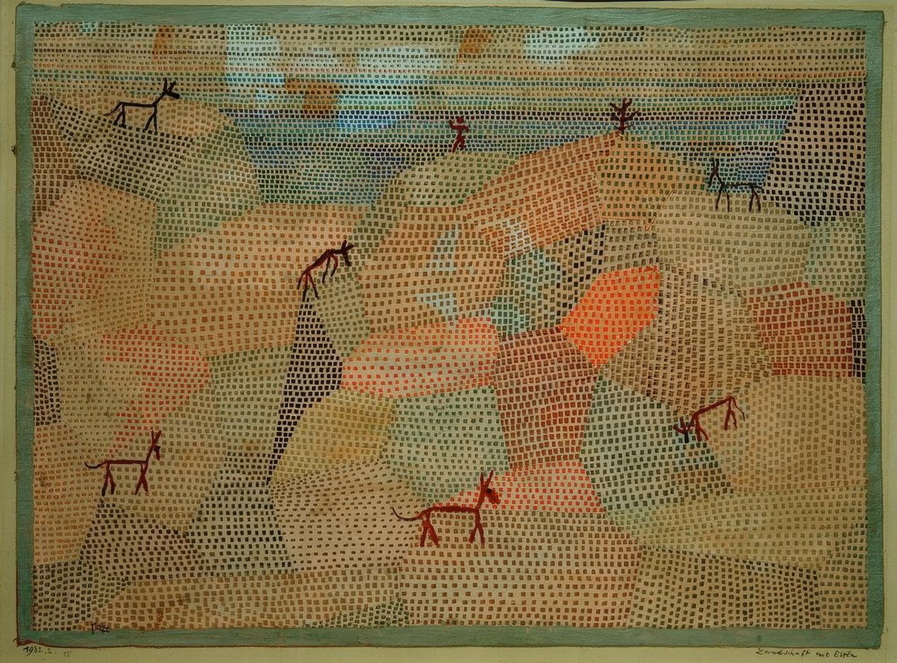 Eşekler ile manzara by Paul Klee