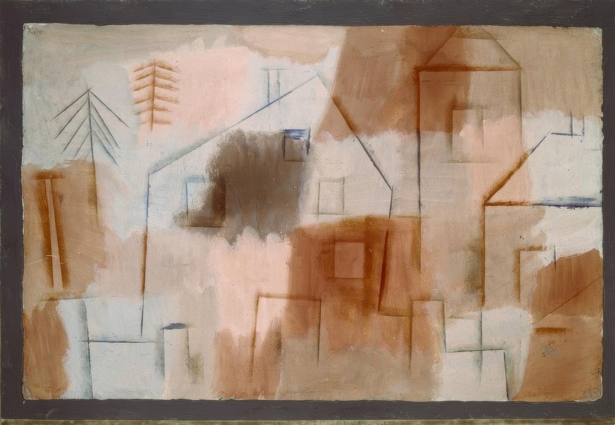 mavi ve turuncu yerleştirin by Paul Klee