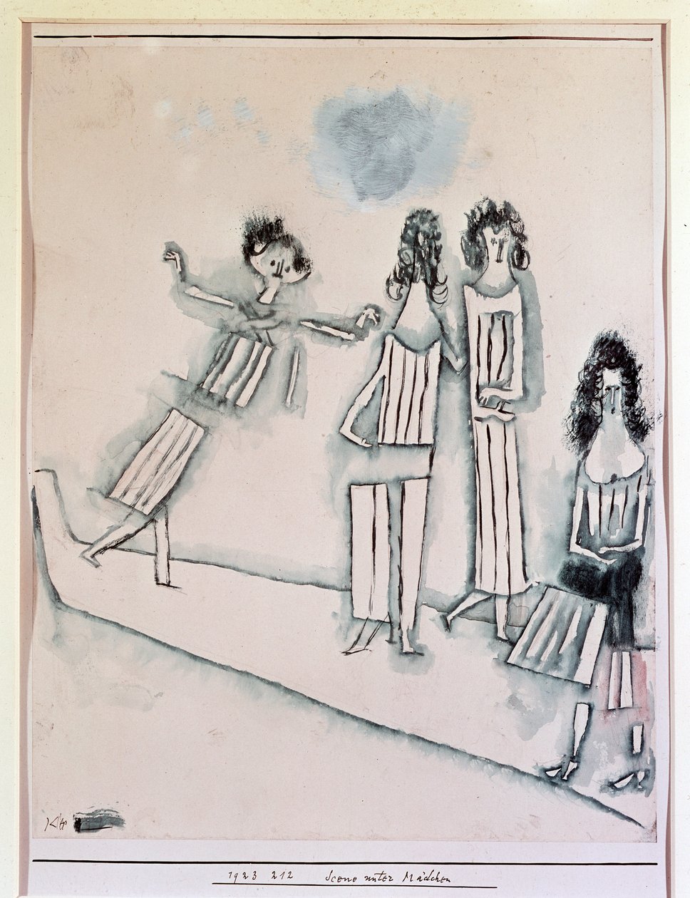 Kızların olduğu Sahne (Çizim, 20. yüzyıl) by Paul Klee