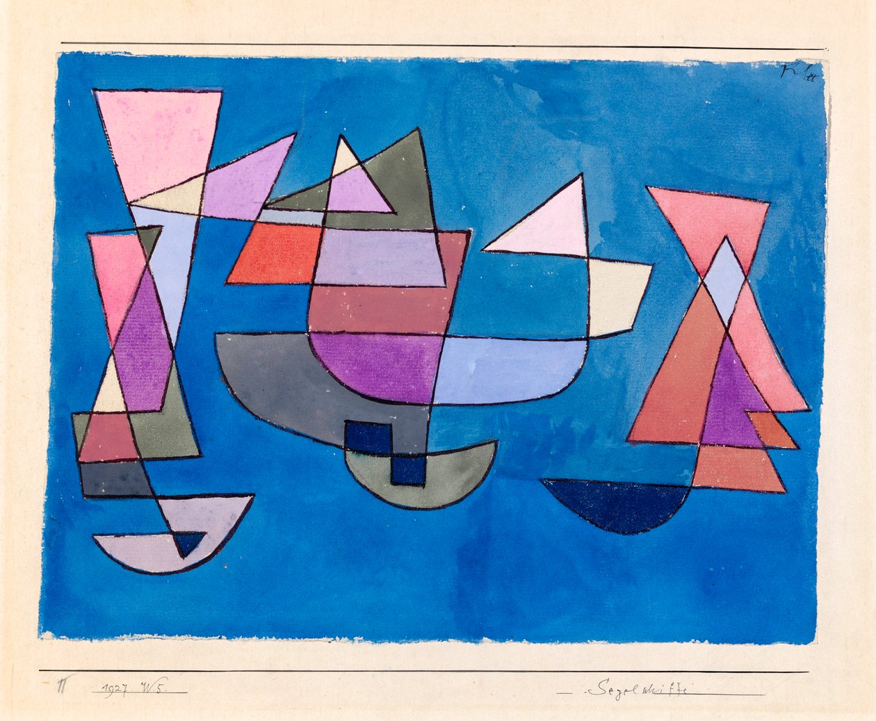Segelschiffe Yelkenli Gemiler, 1927. by Paul Klee