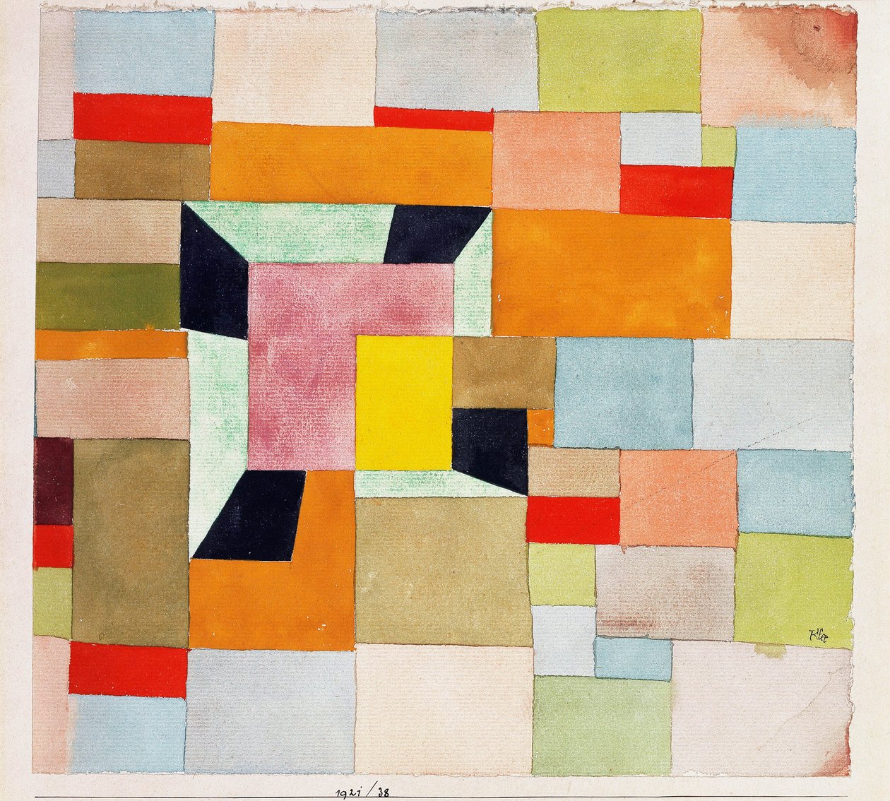 bölünmüş renkli dikdörtgenler; Bölünmüş renkli kareler by Paul Klee