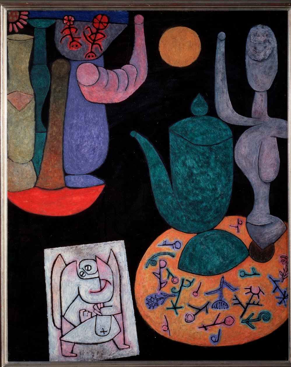 Siyah zemin üzerine natürmort - Resim by Paul Klee