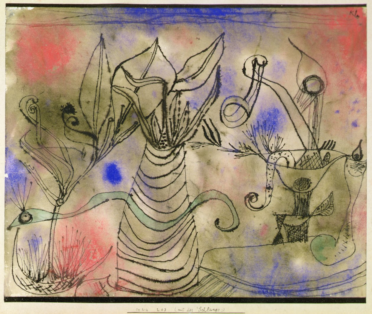 Natürmort ile yılan by Paul Klee