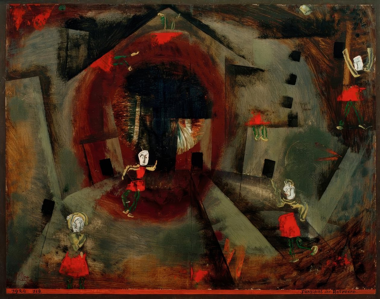 kırmızı paltolu dans oyunu by Paul Klee
