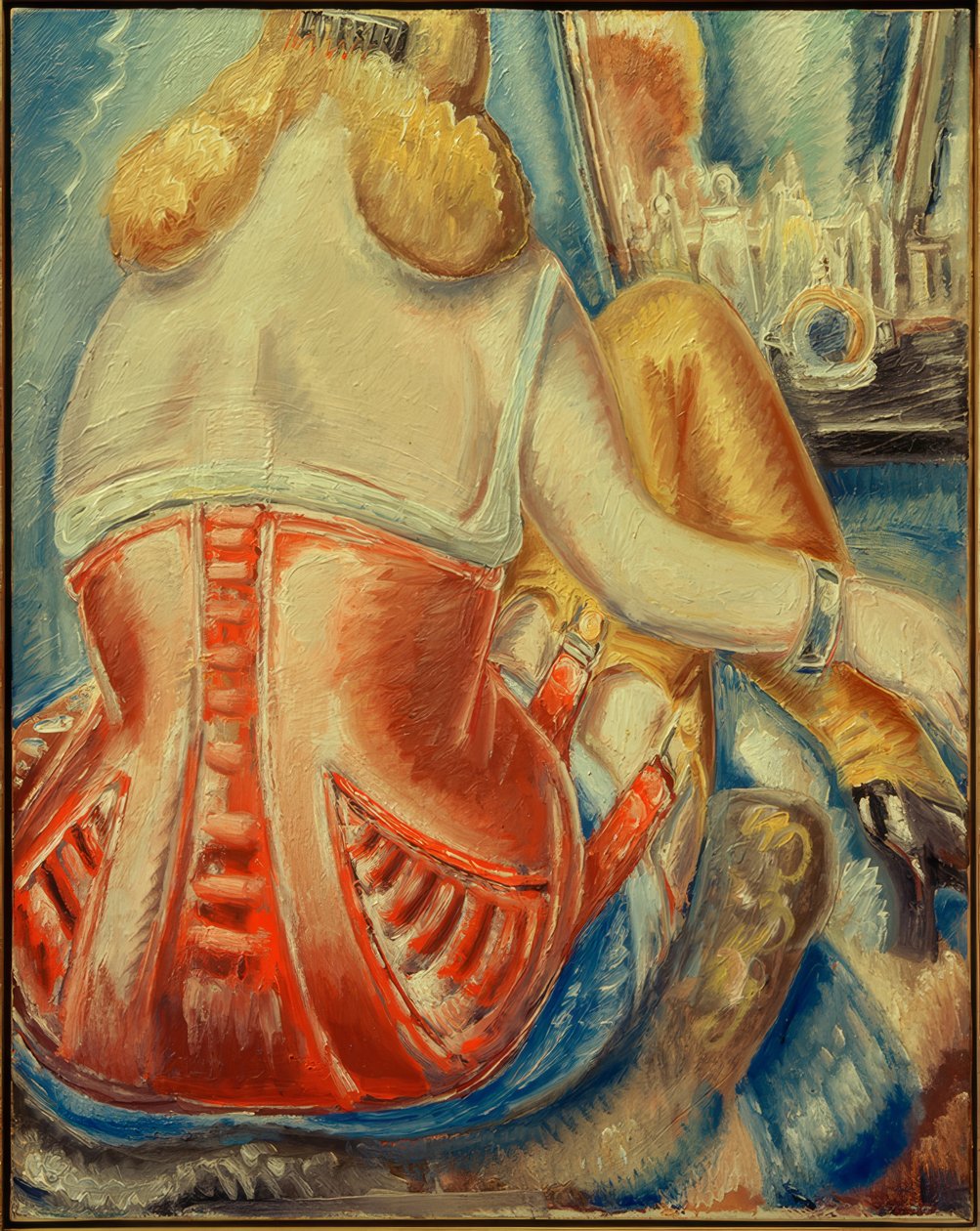 Kadın pembe korse by Paul Kleinschmidt