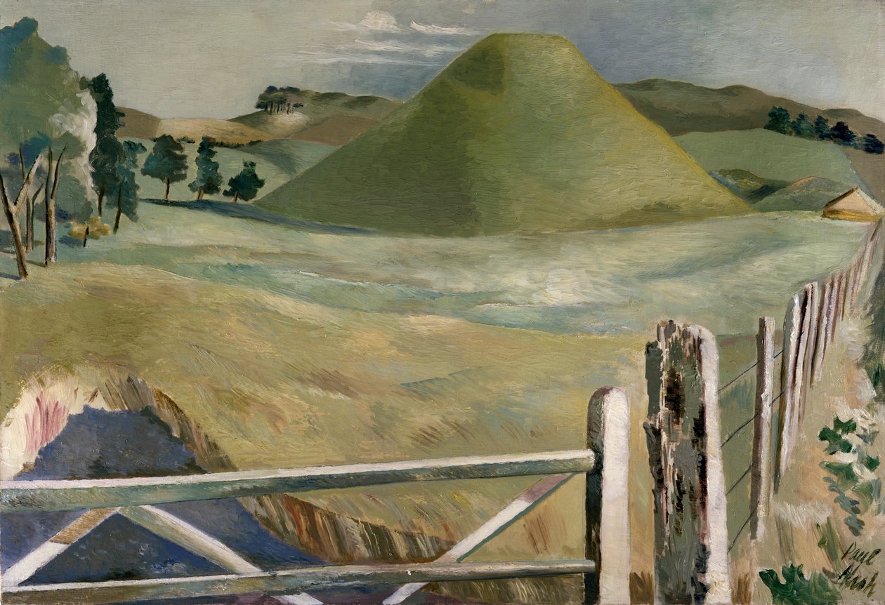 Silbury Tepesi (tuval üzerine yağlı boya) by Paul Nash