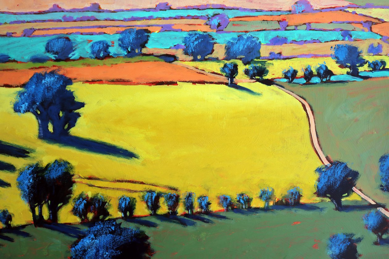 Cotswold Way yakın çekim (gemide akrilik) by Paul Powis