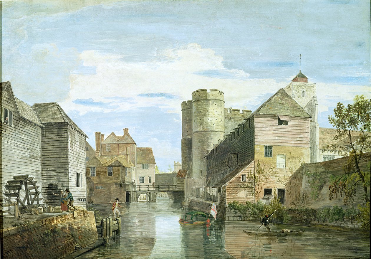 Westgate, Canterbury (kağıt üzerinde gövde rengi) by Paul Sandby