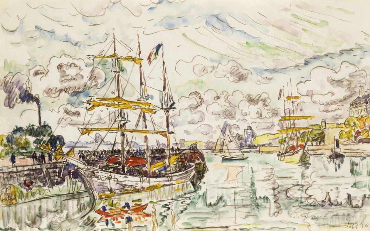 Saint-Malo Limanı, 1930 by Paul Signac