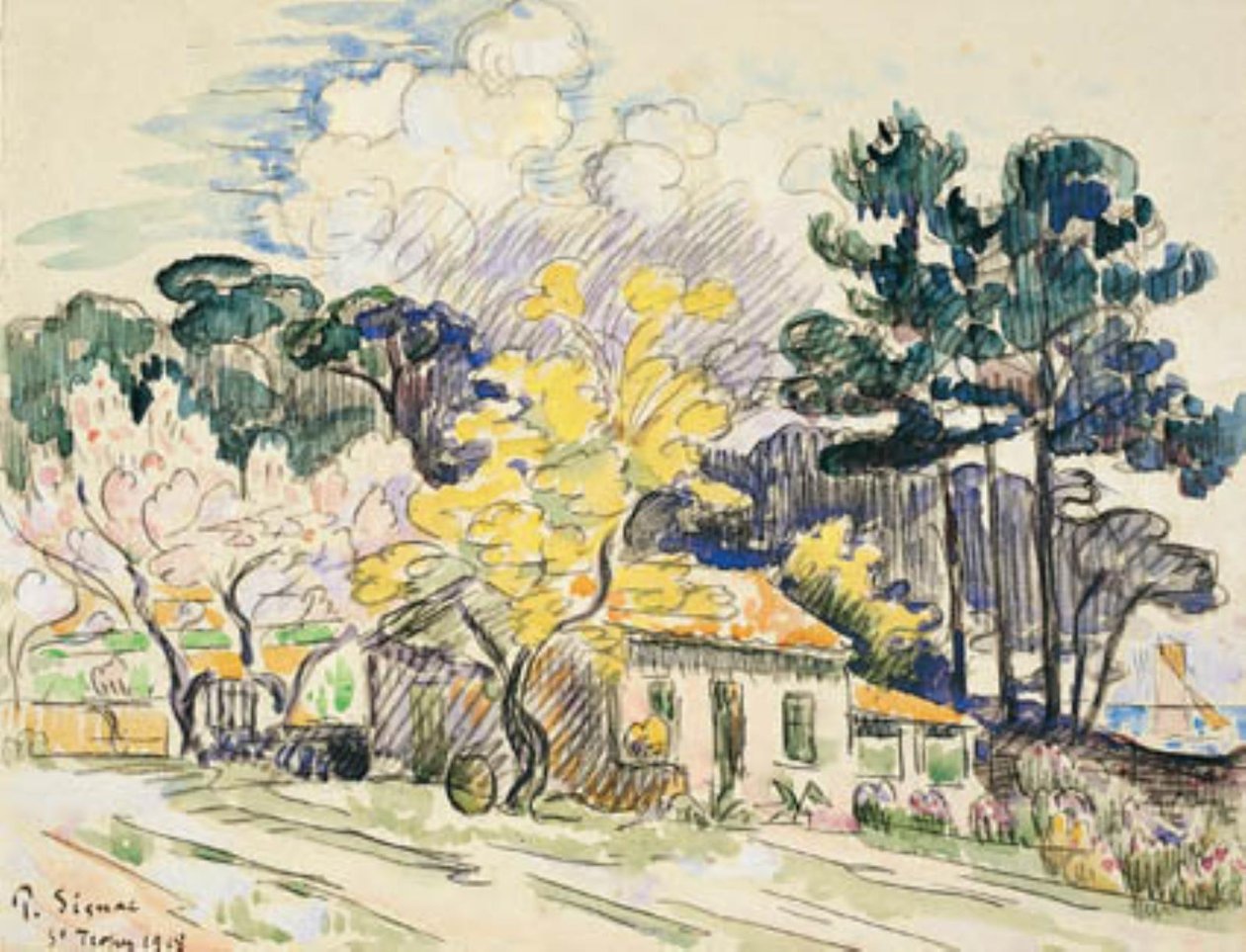 Aziz Trope. Kulübe (?) by Paul Signac
