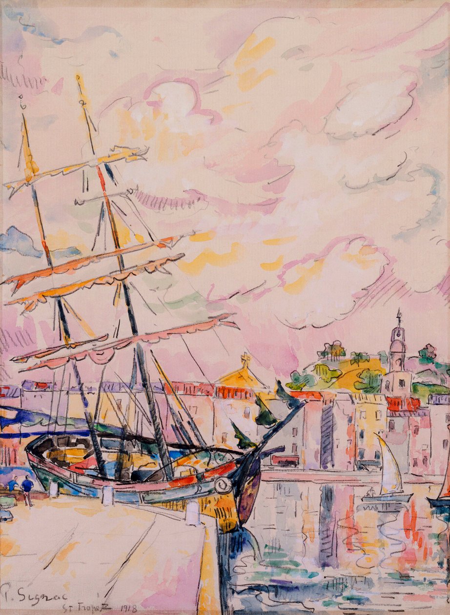 Saint-Tropez Limanı, 1918 by Paul Signac