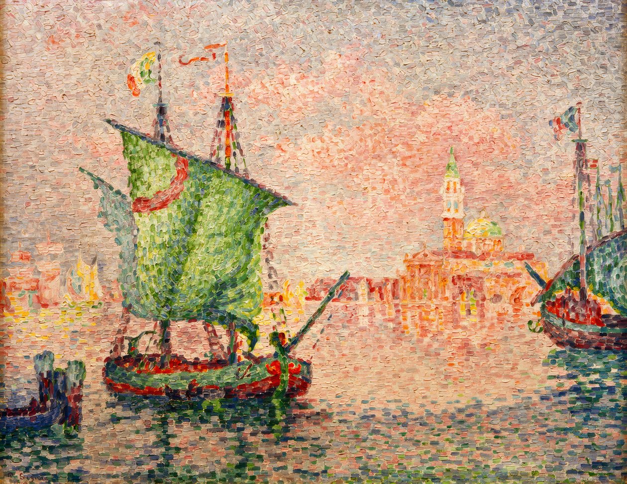 Venedik, pembe bulut by Paul Signac