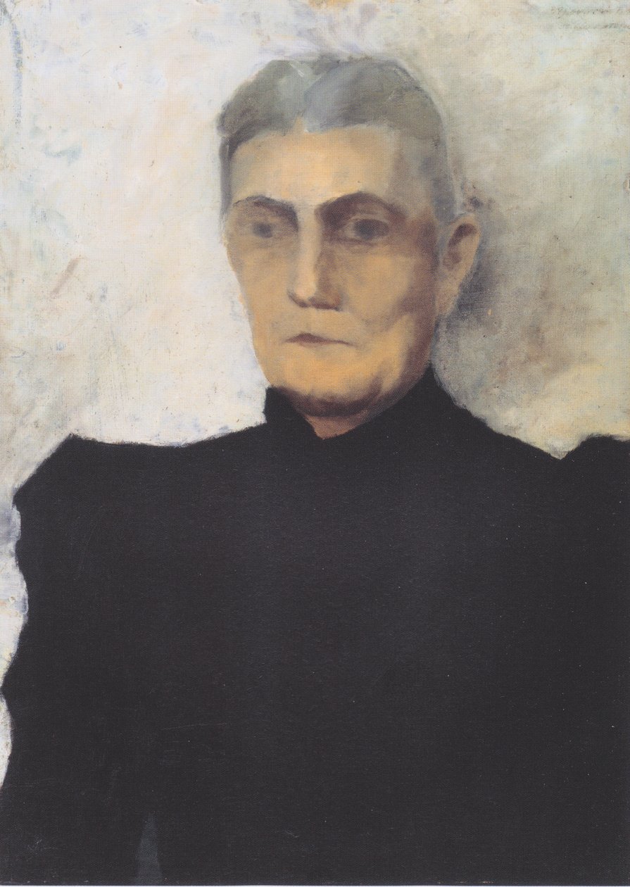 Yaşlı bir kadının yarım boy portresi by Paula Modersohn Becker