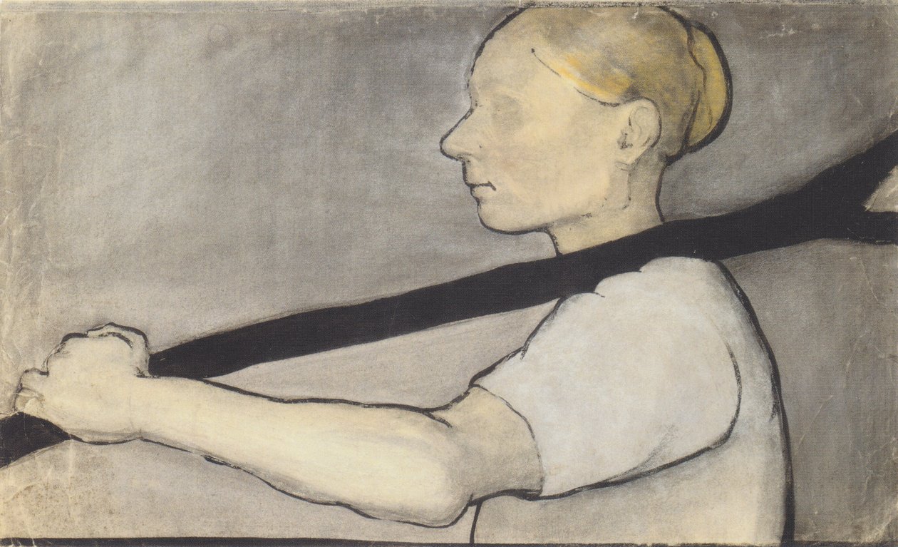 Çiftçinin karısı, bir dal çatalı taşıyor by Paula Modersohn Becker