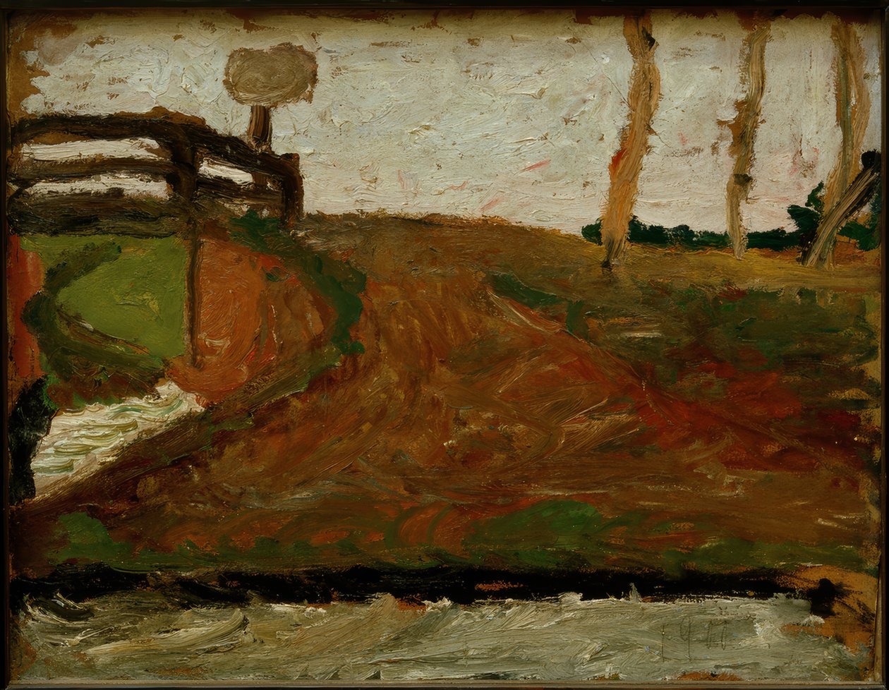 Bir köprü ile bozkır manzara by Paula Modersohn Becker