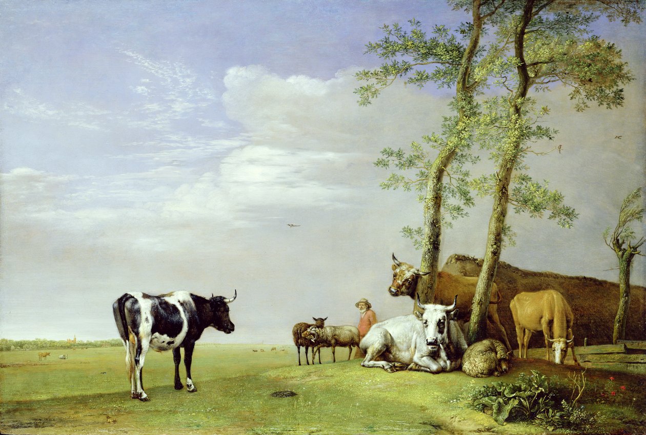 Sürüsüyle Bir Taşralı Dostu, 1648 by Paulus Potter