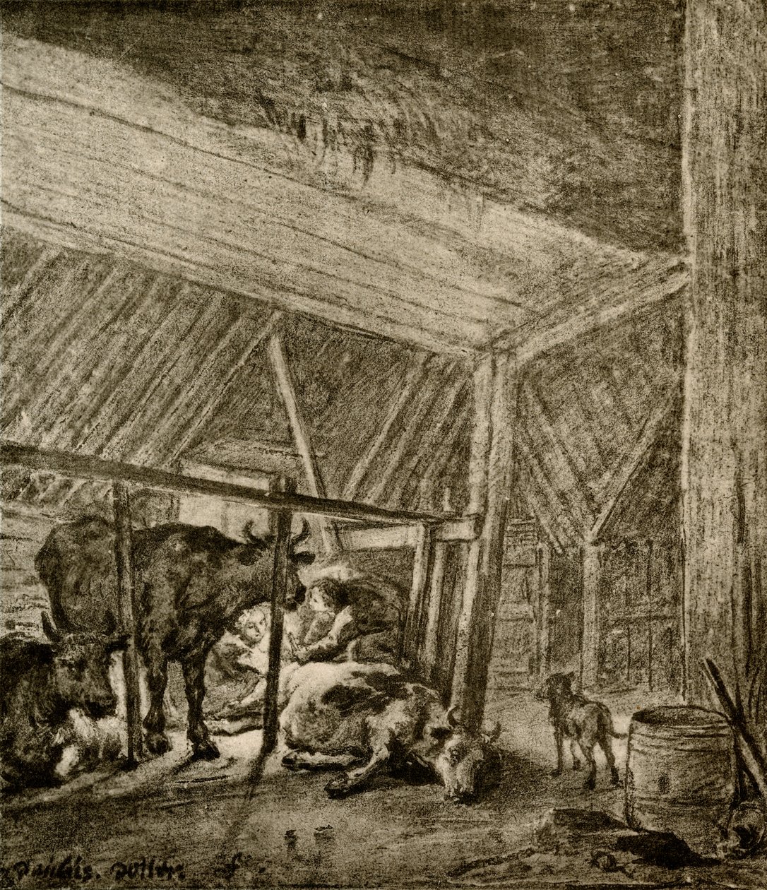 buzağılayan inek by Paulus Potter