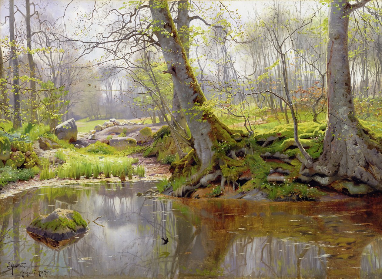 Woodland Göleti, 1890 by Peder Monsted