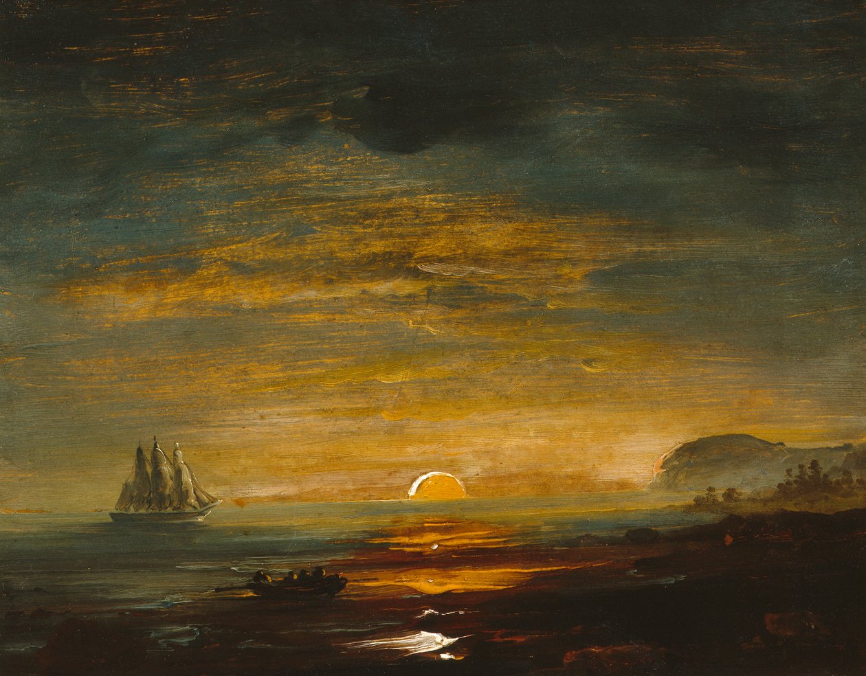 Gün batımı ile sahil manzarası by Peder Balke