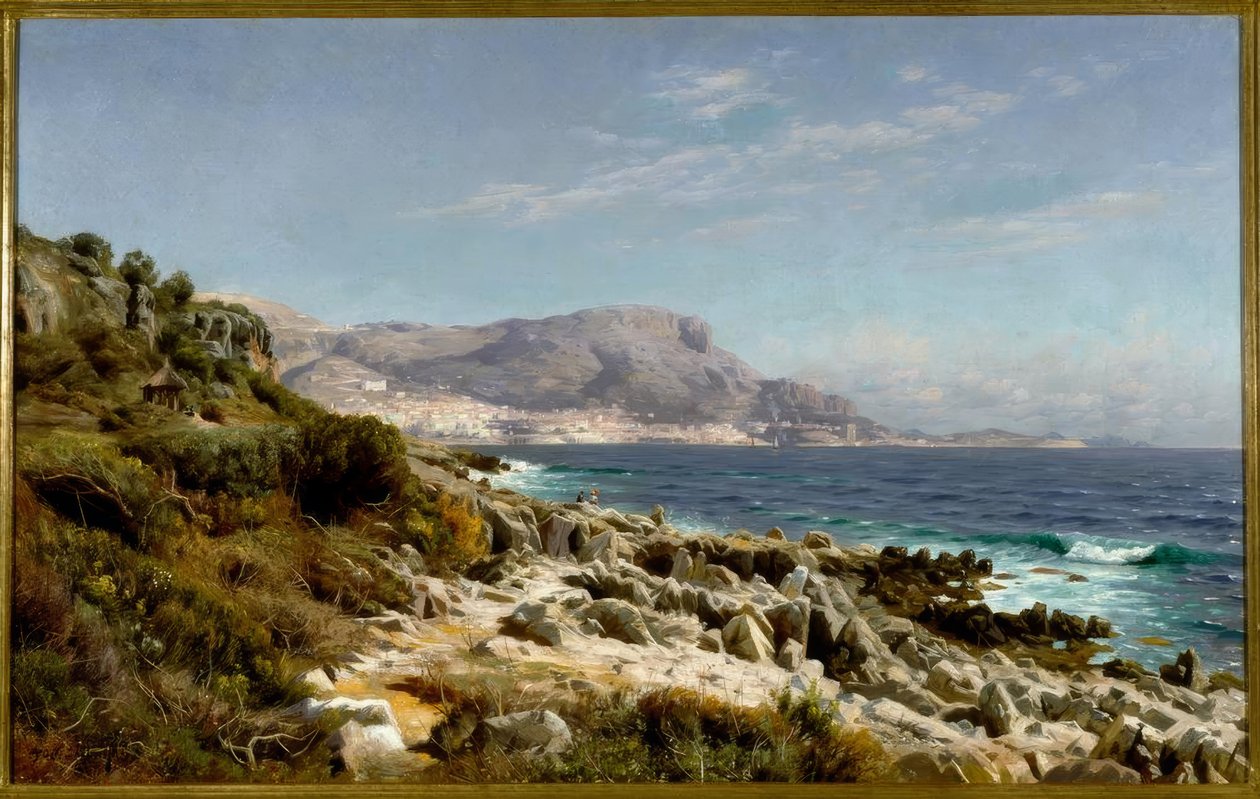 Monte Carlo yakınlarındaki sahil by Peder Monsted