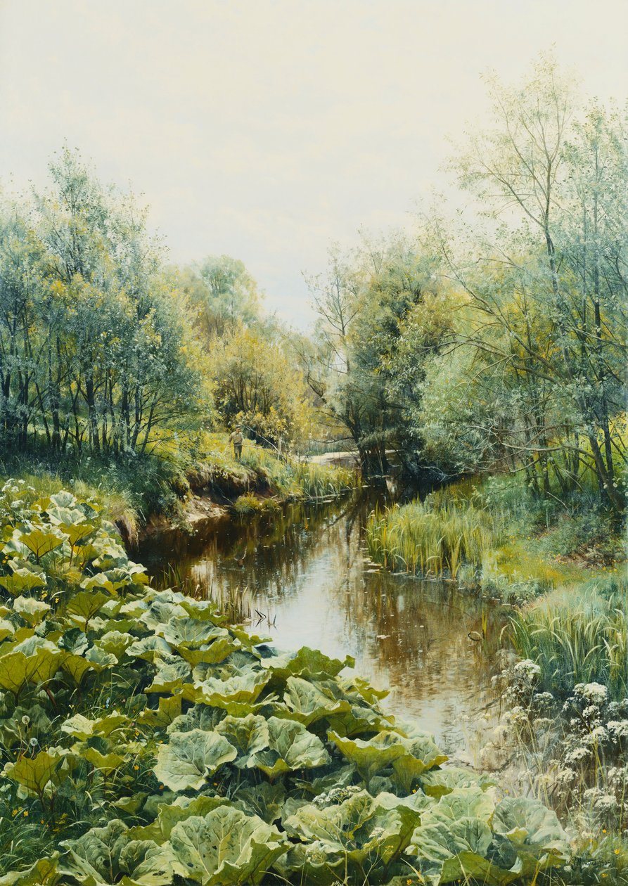 Derede Yaz Günü; Nehir kenarında yaz günü by Peder Monsted