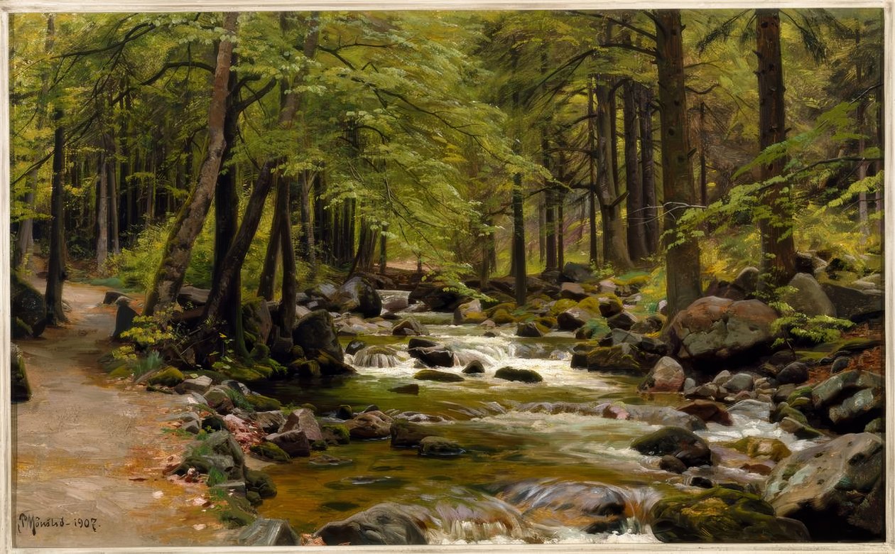 İlkbaharda orman akışı by Peder Monsted
