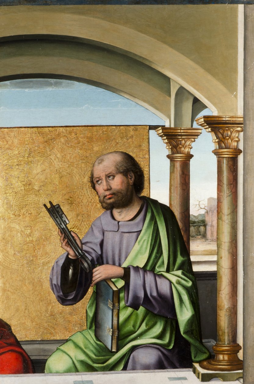 ಸೇಂಟ್ ಪೀಟರ್, c.1495 (ಫಲಕದ ಮೇಲೆ ಎಣ್ಣೆ ಮತ್ತು ಚಿನ್ನದ ಎಲೆ) ಟರ್ಕ್ by Pedro Berruguete