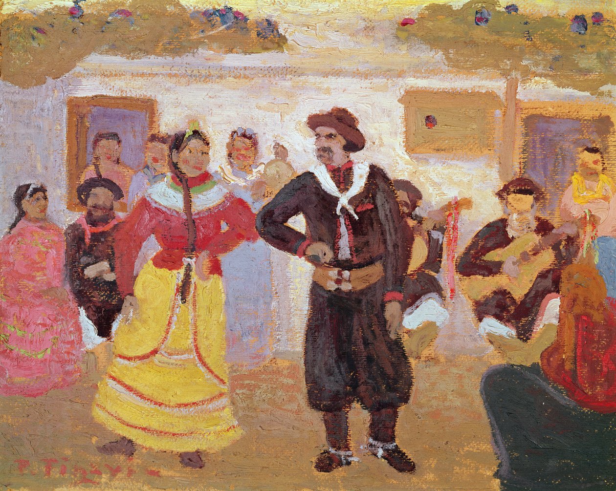 ಗೌಚೋ ನೃತ್ಯ ಟರ್ಕಿ by Pedro Figari