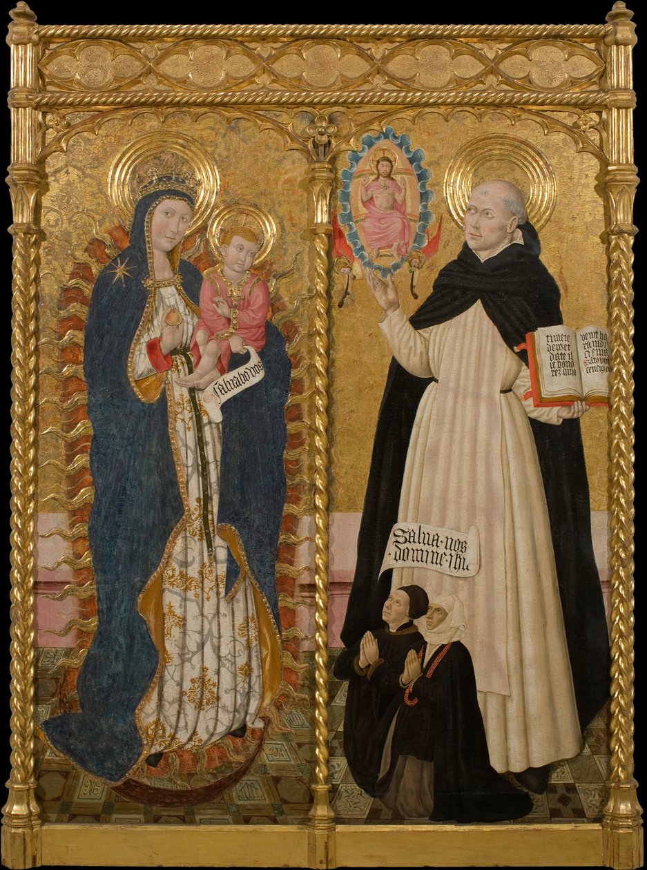 Apocalyptic Virgin ve Saint Vincent Ferrer, iki Donörle by Pedro García de Benabarre