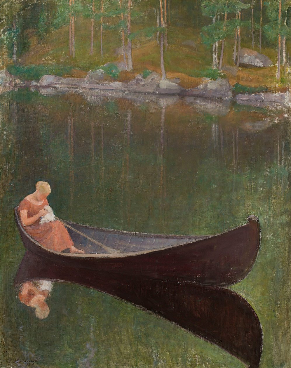 Teknedeki Kadın, 1924. by Pekka Halonen