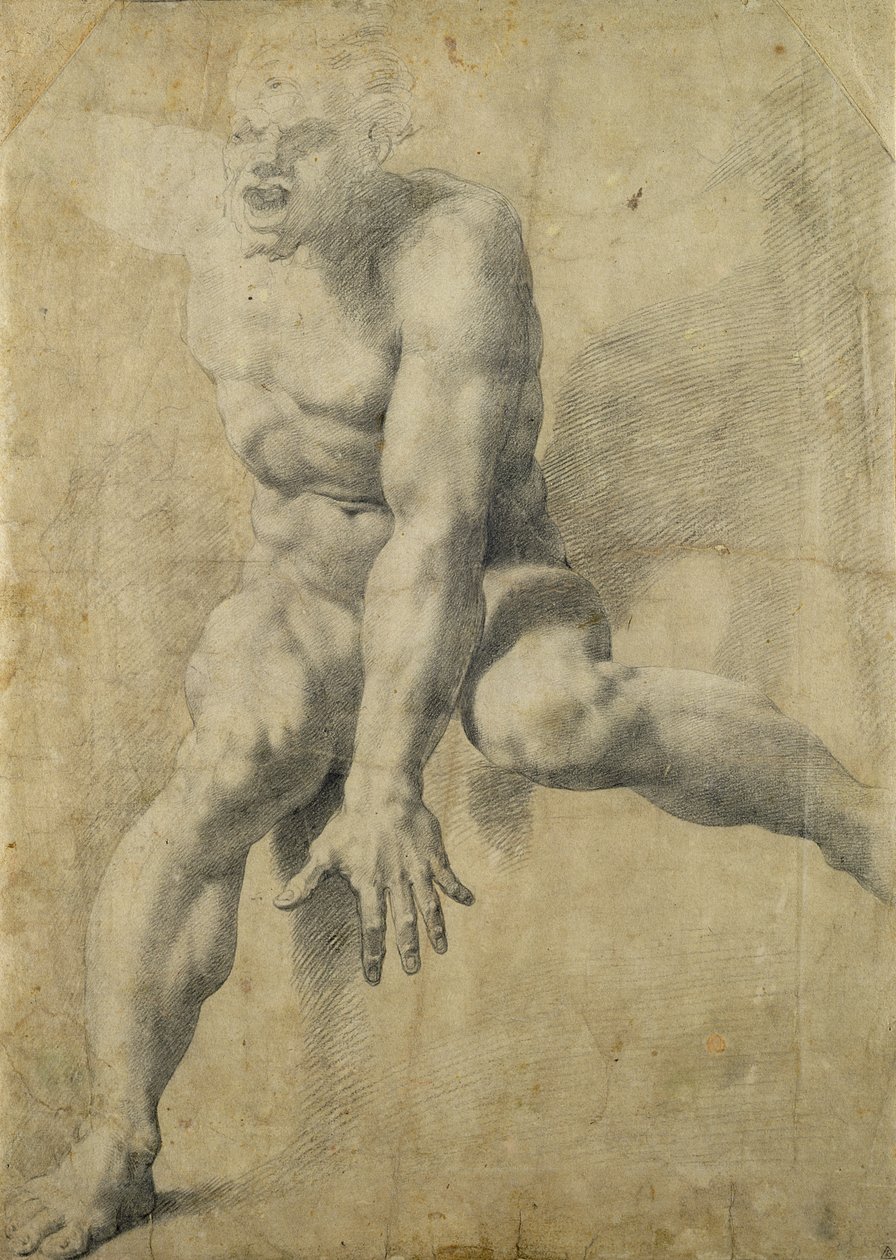 Polyphemus (kağıt üzerine siyah tebeşir) by Pellegrino Tibaldi