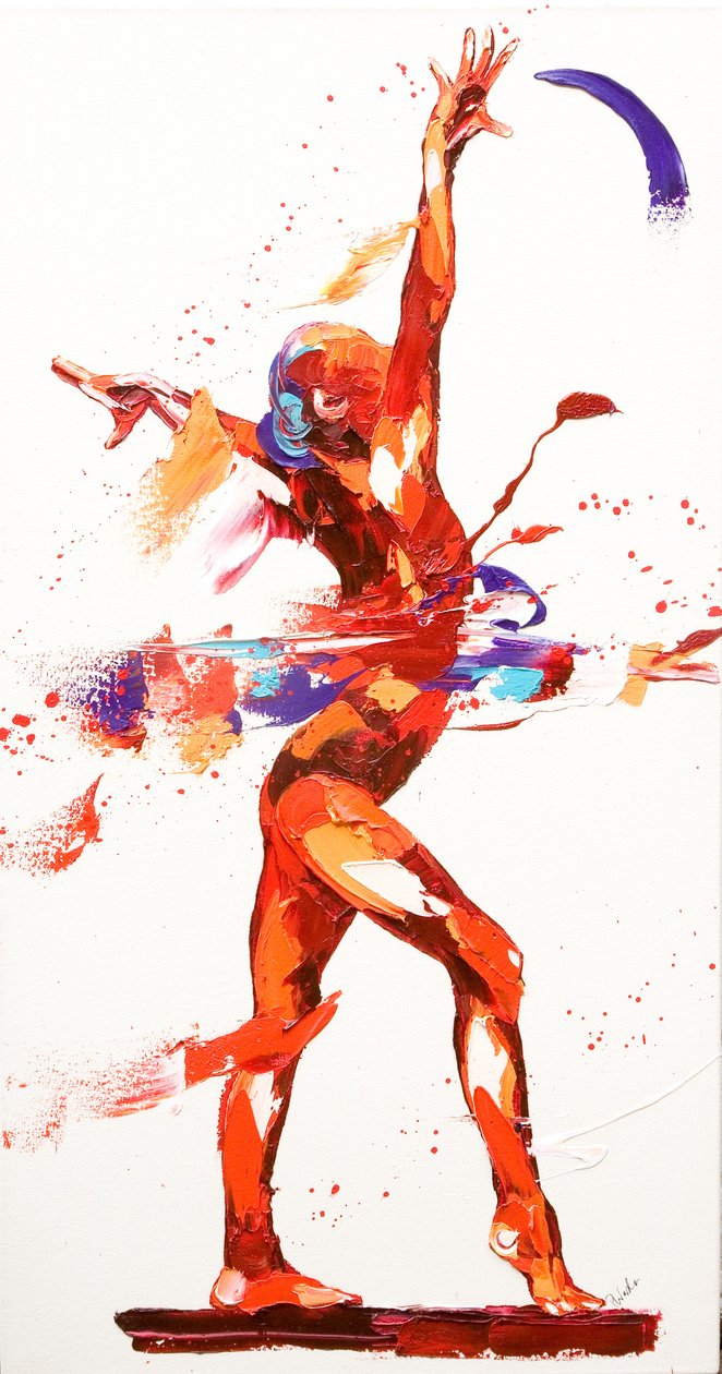 Jimnastikçi Dörtlü, 2010 (tuval üzerine yağlı boya) by Penny Warden