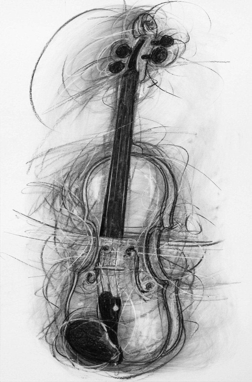 Keman, 2005 (kağıt üzerinde karakalem) by Penny Warden