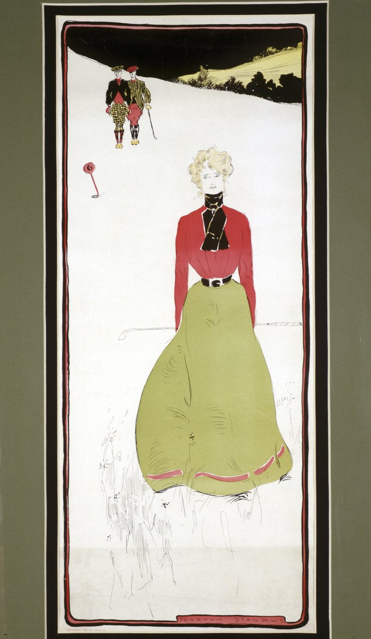 Dönem elbiseli bayan golfçü, c1905 by Penrhyn Stanlaws