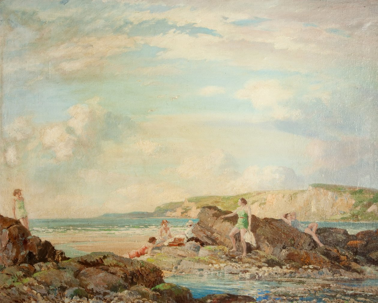Deniz Kıyısı (tuval üzerine yağlı boya) by Percy Lancaster