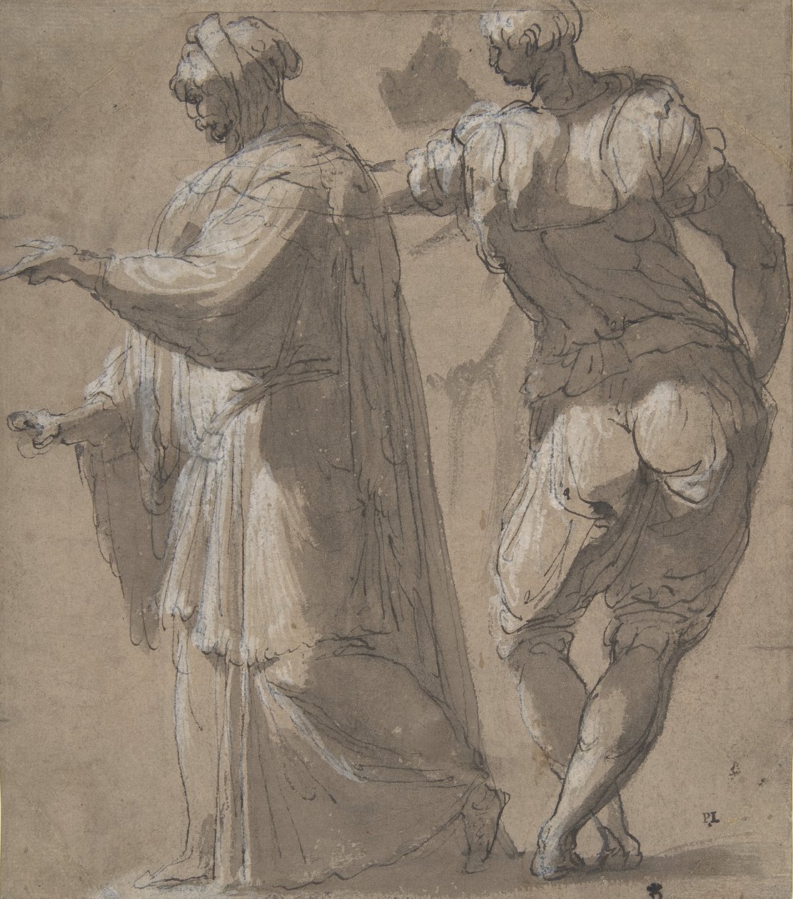 İki Ayakta Erkek Figürü, 1501-47. by Perino del Vaga