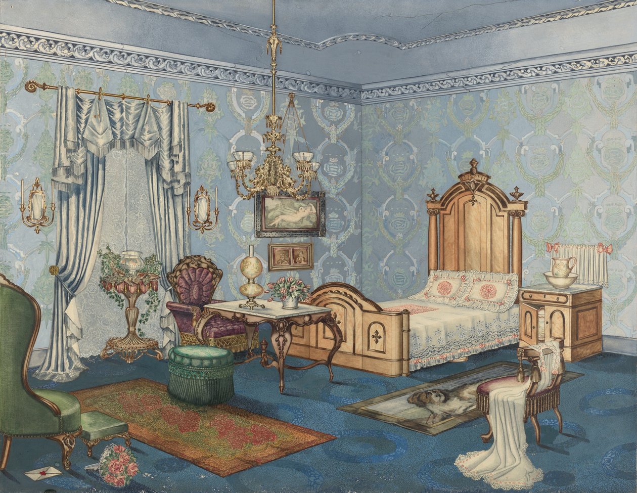Yatak odası, 1882, c. 1941. by Perkins Harnly