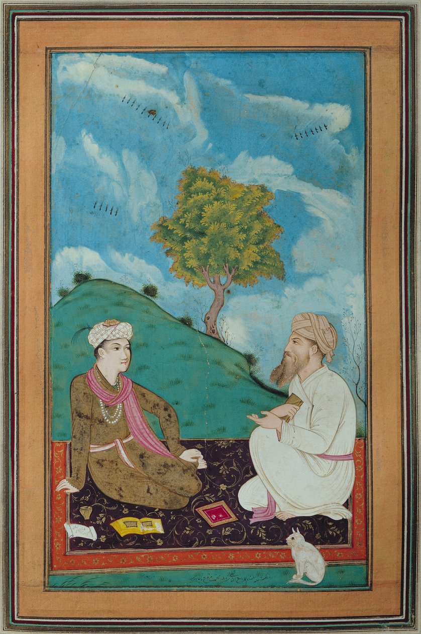 Ms D-181 fol.9 Bir Öğretmen ve Öğrencisi, 1674 by Persian School