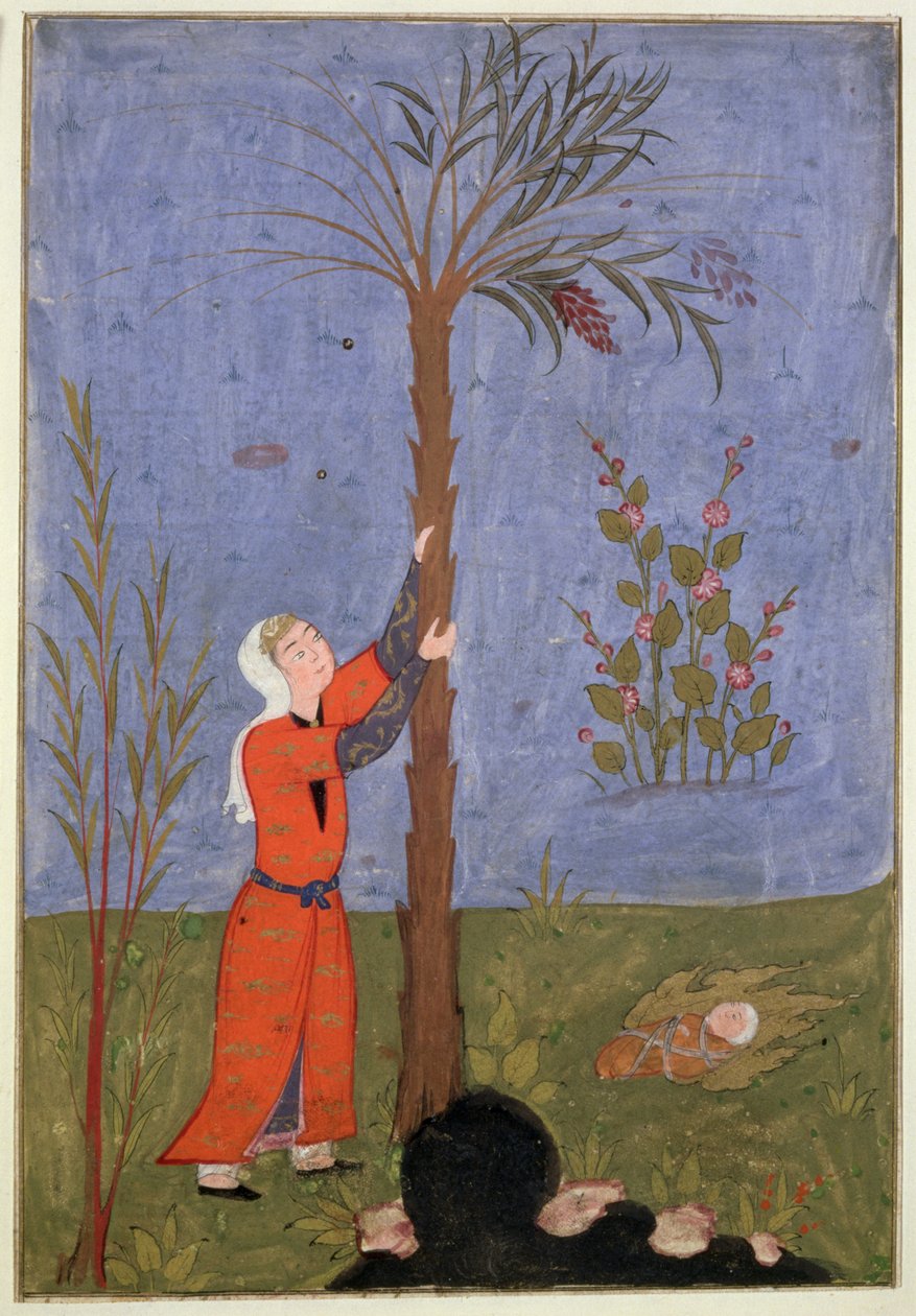 53(d) Hurma Avucunu Tutan Meryem, İran minyatürü, Kazvin by Persian School