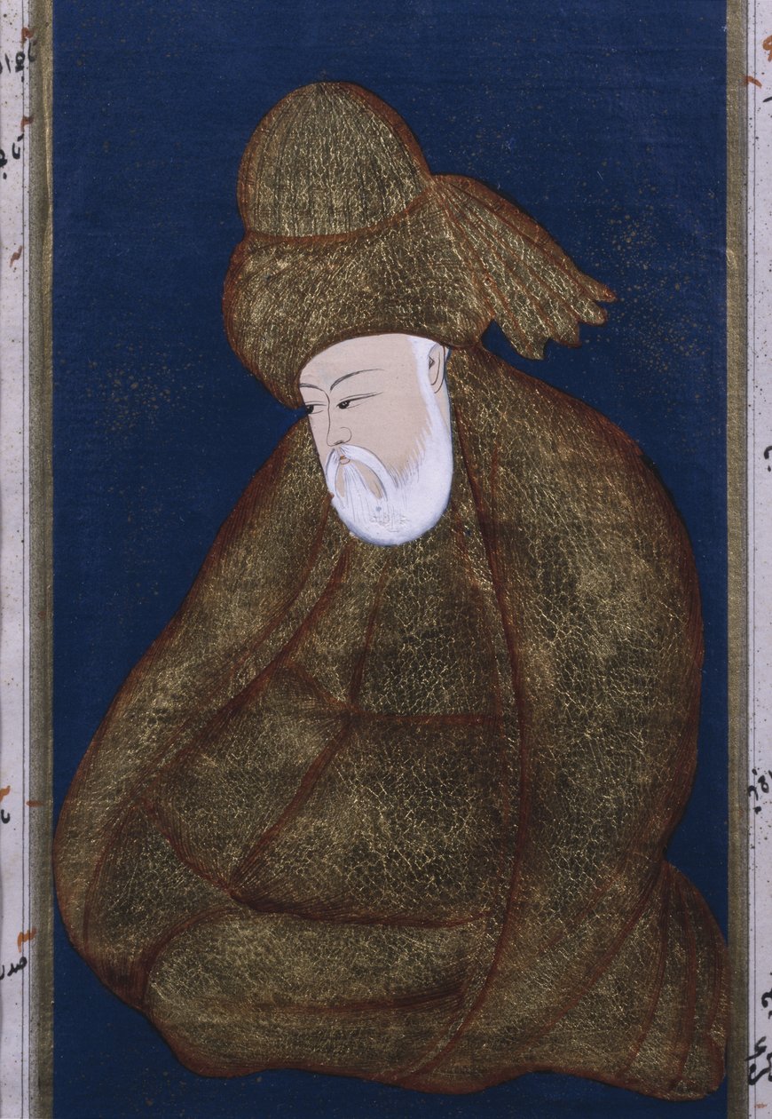 Ömer Hayyam (kağıt üzerinde altın) by Persian School