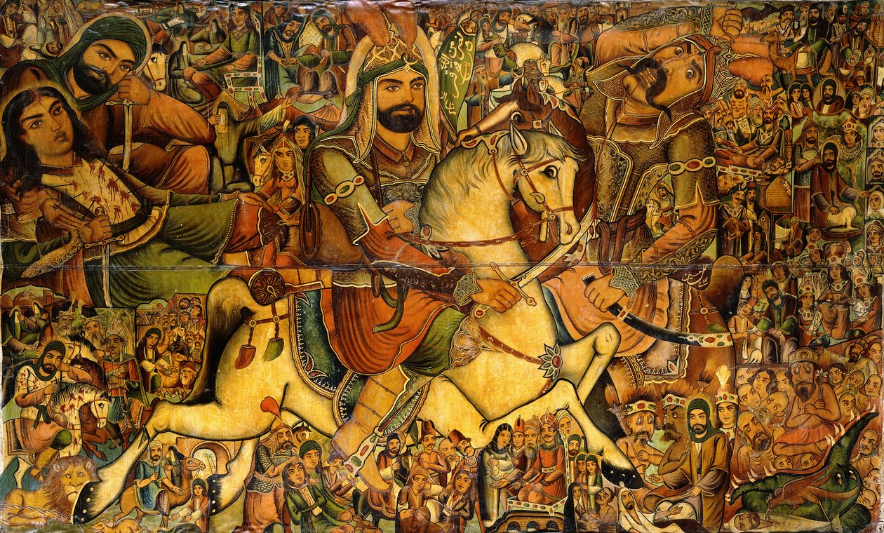 19. yüzyıl Kerbela Savaşı by Persian School