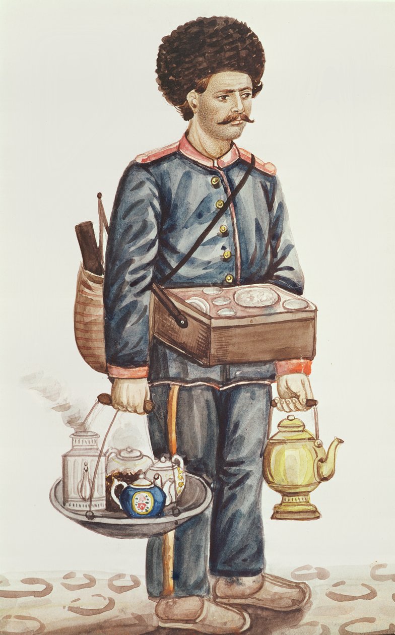 Gezici çay tüccarı (kağıt üzerinde wc) by Persian School