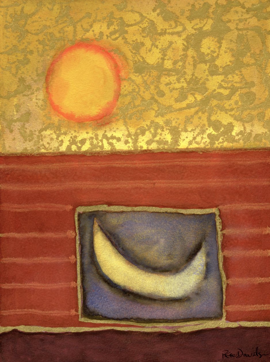 Güneş Doğarken Ay Uyurken, 1990 (kağıt üzerinde karışık teknik) by Peter Davidson