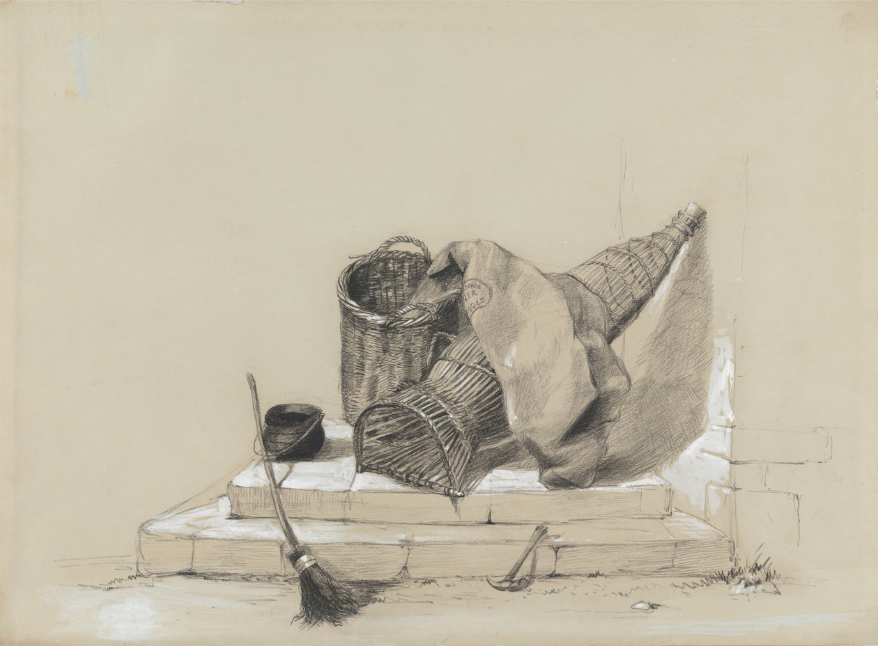 Süpürge ile Natürmort by Peter de Wint