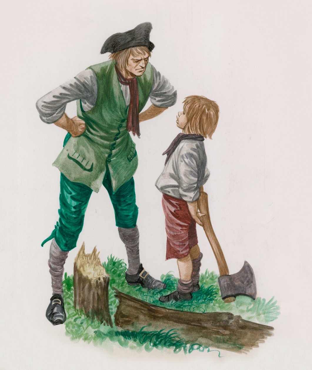 George Washington, having cut down the cherry tree, with his father  by Peter Jackson