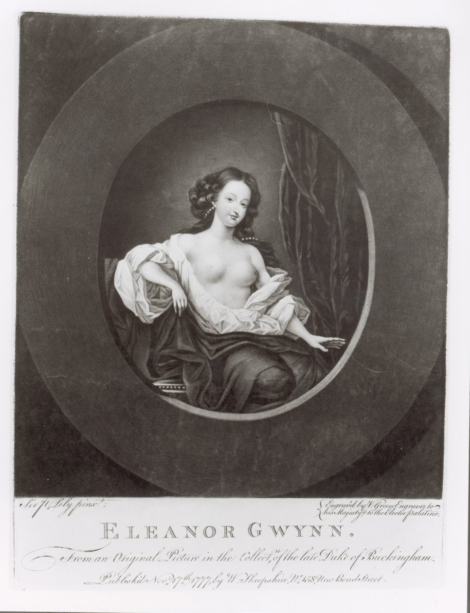 Valentine Green (1739-1813) 1777 tarafından oyulmuş Eleanor (Nell) Gwynne (1650-87) by Peter Lely