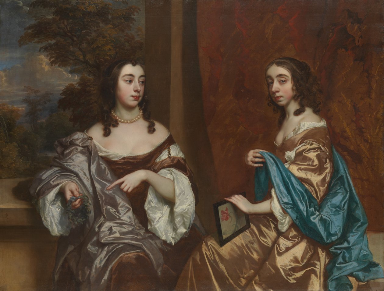 Mary Capel, Daha Sonra Beaufort Düşesi ve Kızkardeşi Elizabeth, Carnarvon Kontesi, c.1657 by Peter Lely