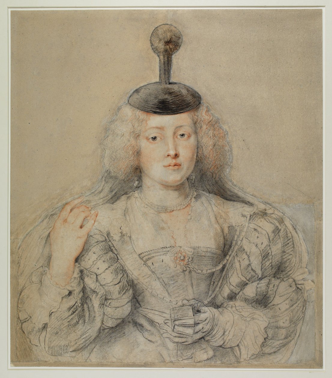 Helena Fourment (1614-73) c.1630 (kağıt üzerinde beyaz ile yükseltilmiş kalem ve mürekkep ve tebeşir) by Peter Paul Rubens
