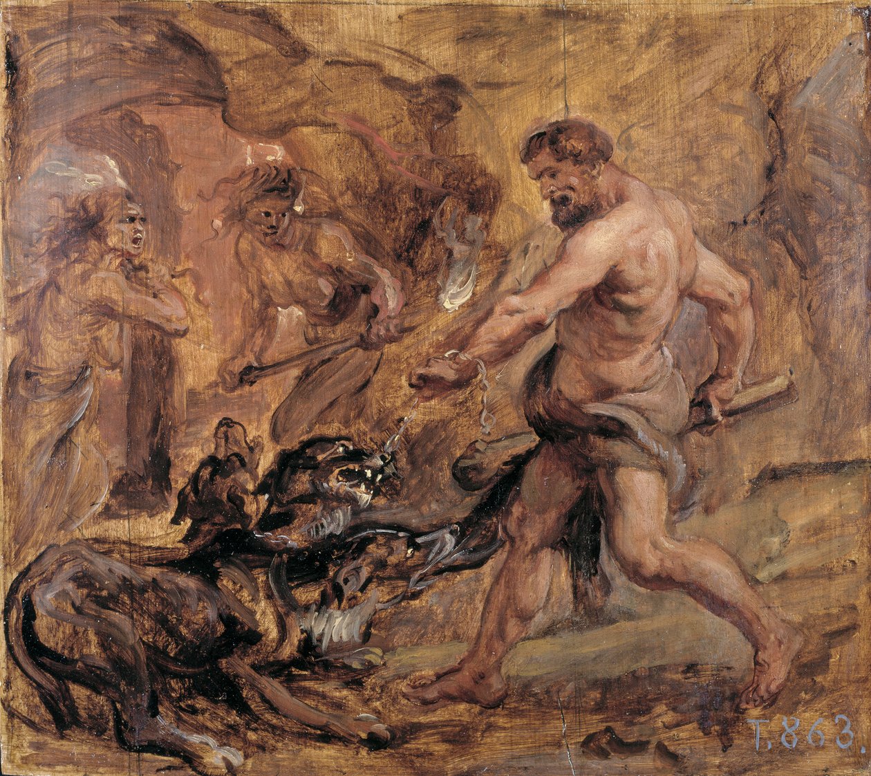 Herkül ve Cerberus by Peter Paul Rubens