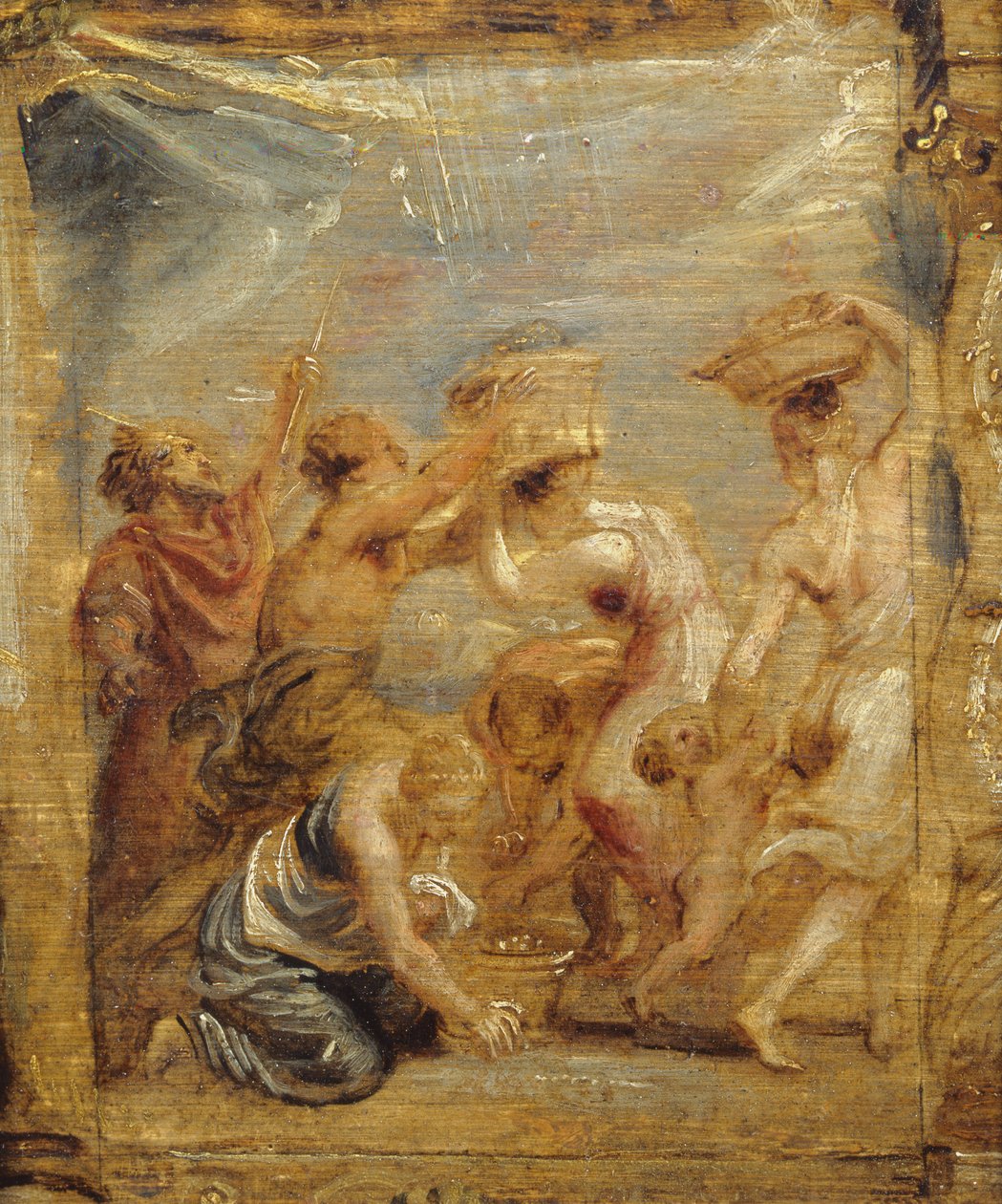 Manna toplayan İsrailliler, c.1626-28 (tahta üzerine yağ) by Peter Paul Rubens